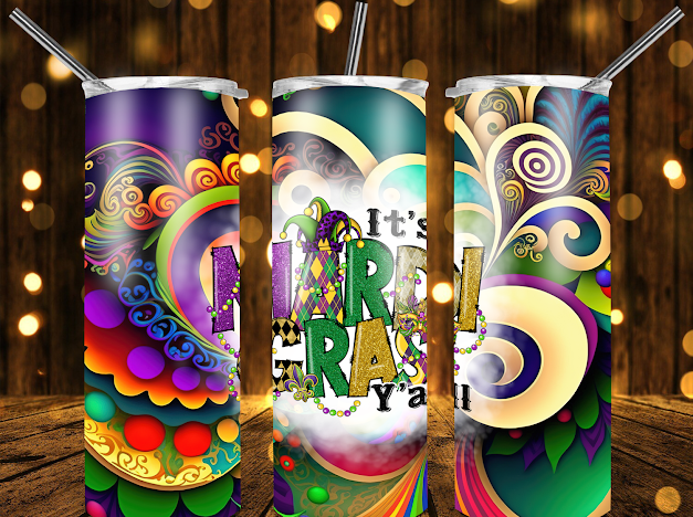 Mardi Gras tumblers