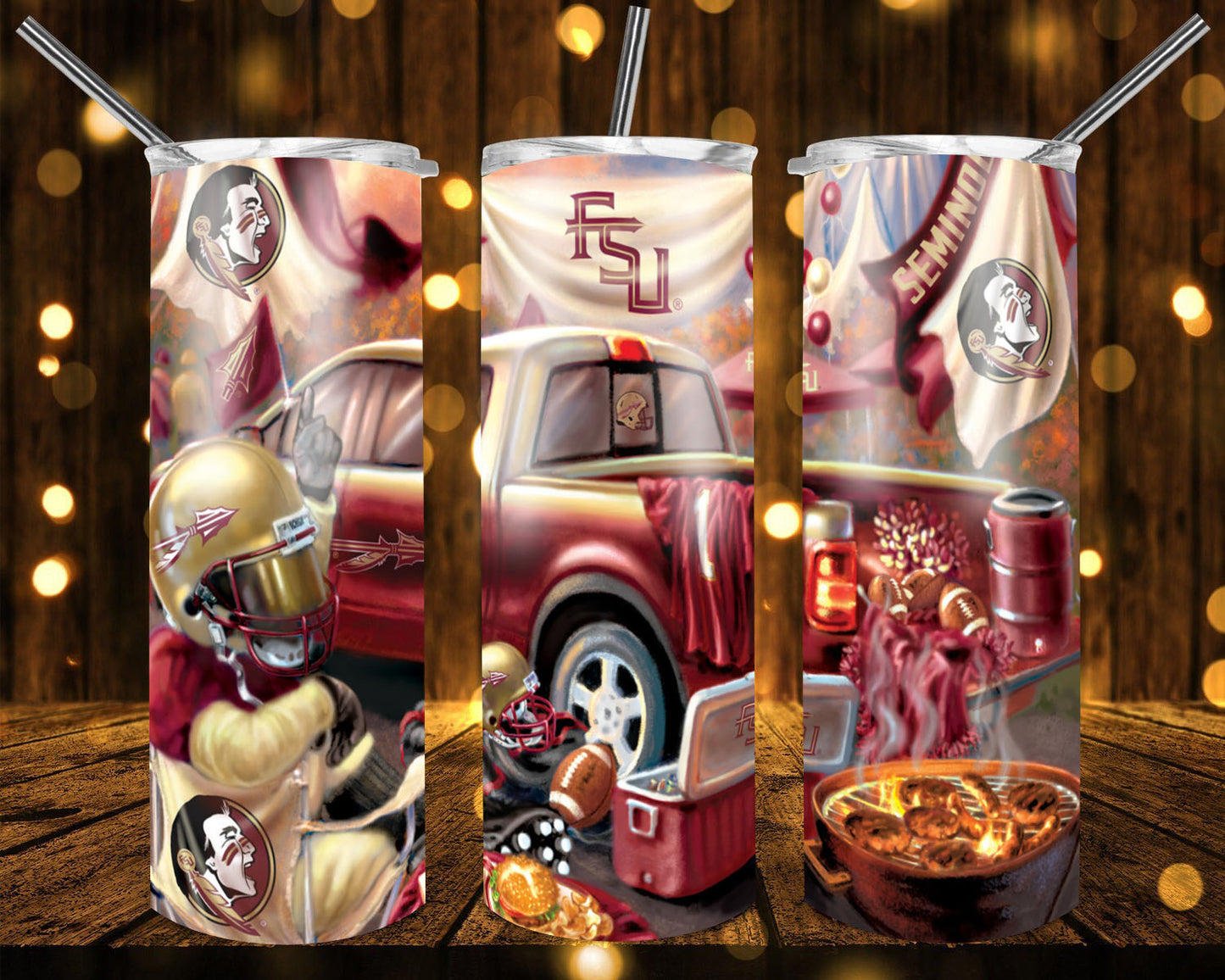 College Truck football team tumblers