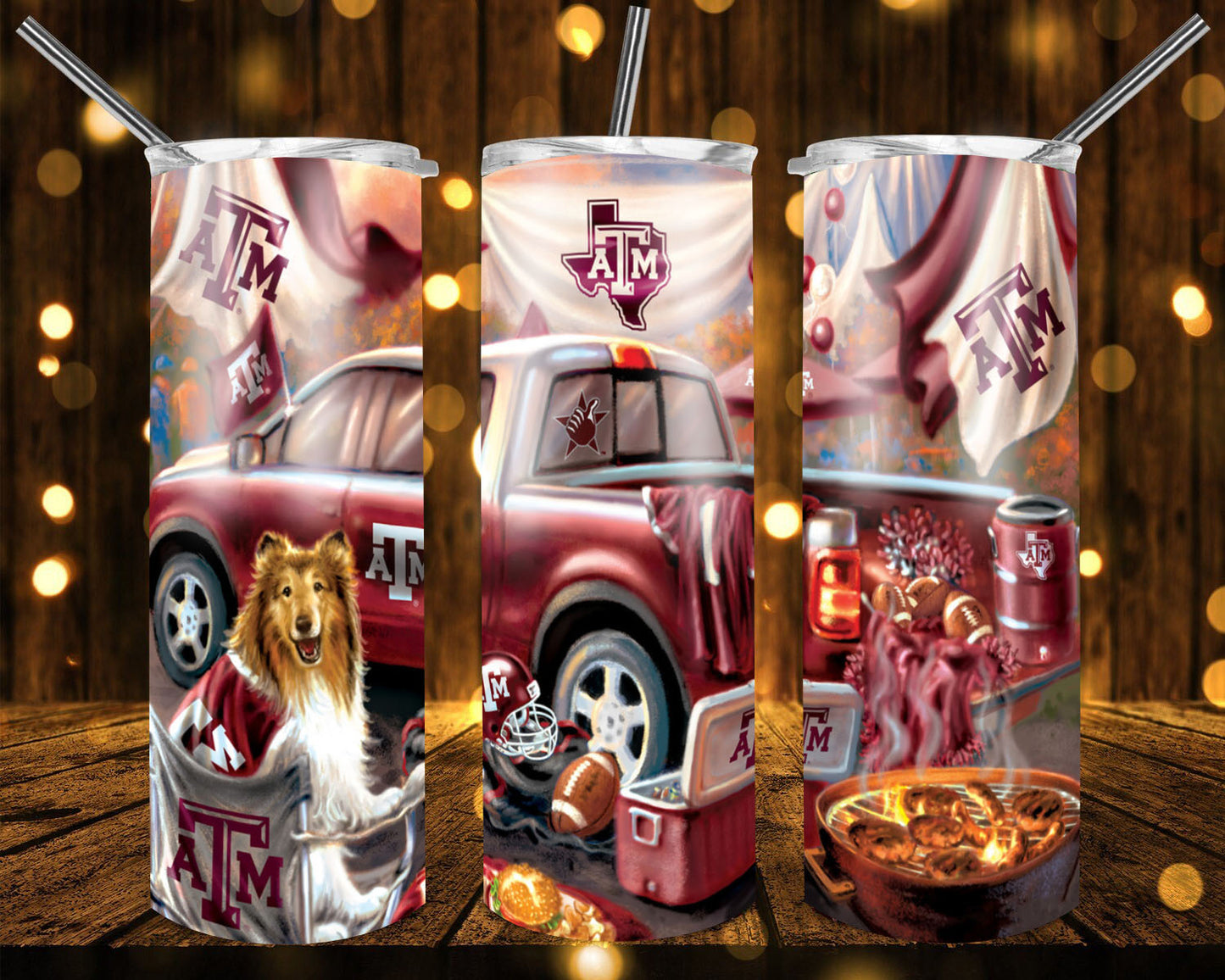 College Truck football team tumblers