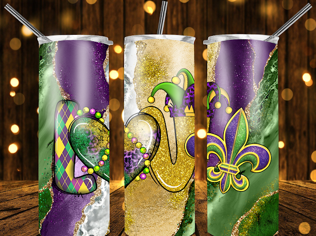 Mardi Gras tumblers