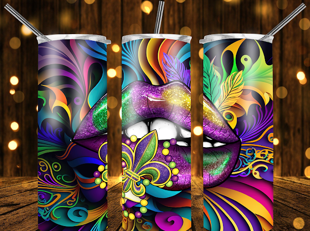 Mardi Gras tumblers