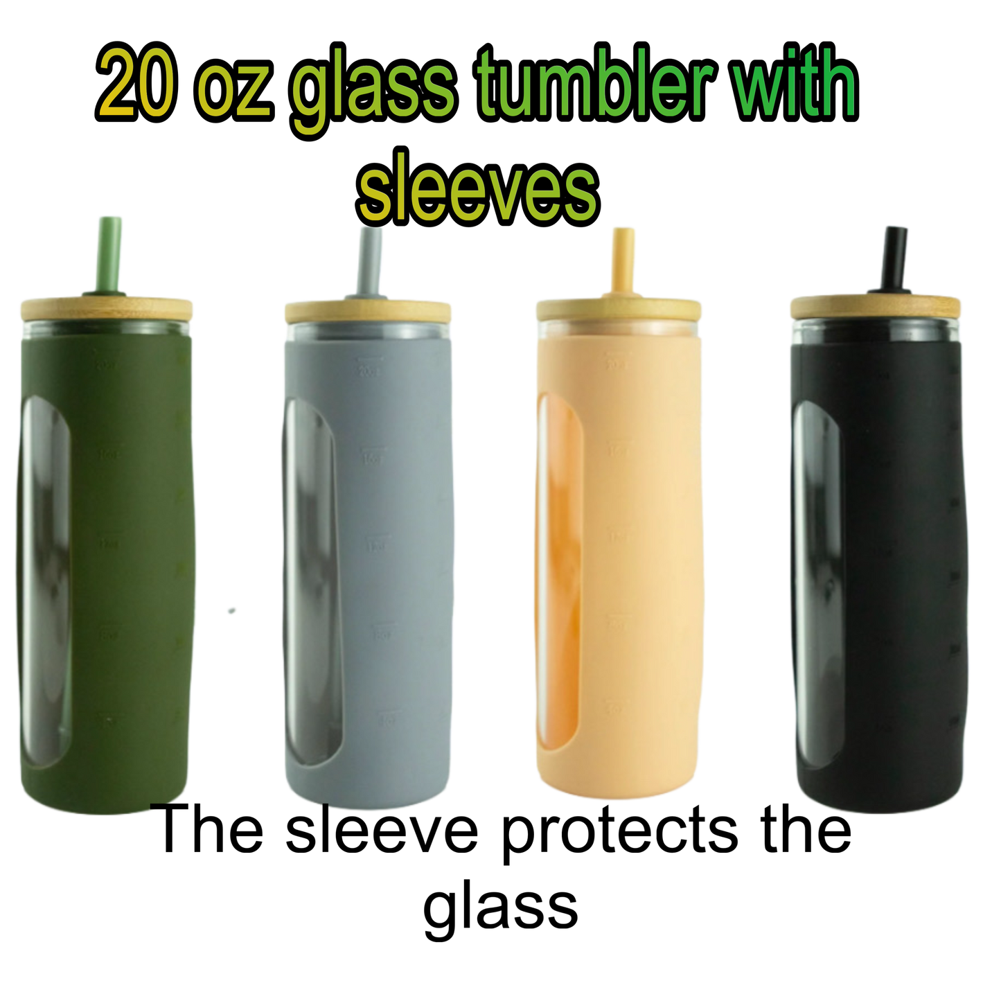 20 oz glass tumbler with sleeves