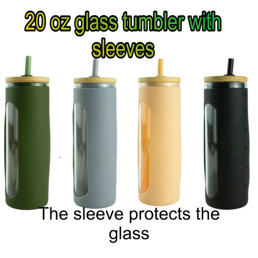 20 oz glass tumbler with sleeves