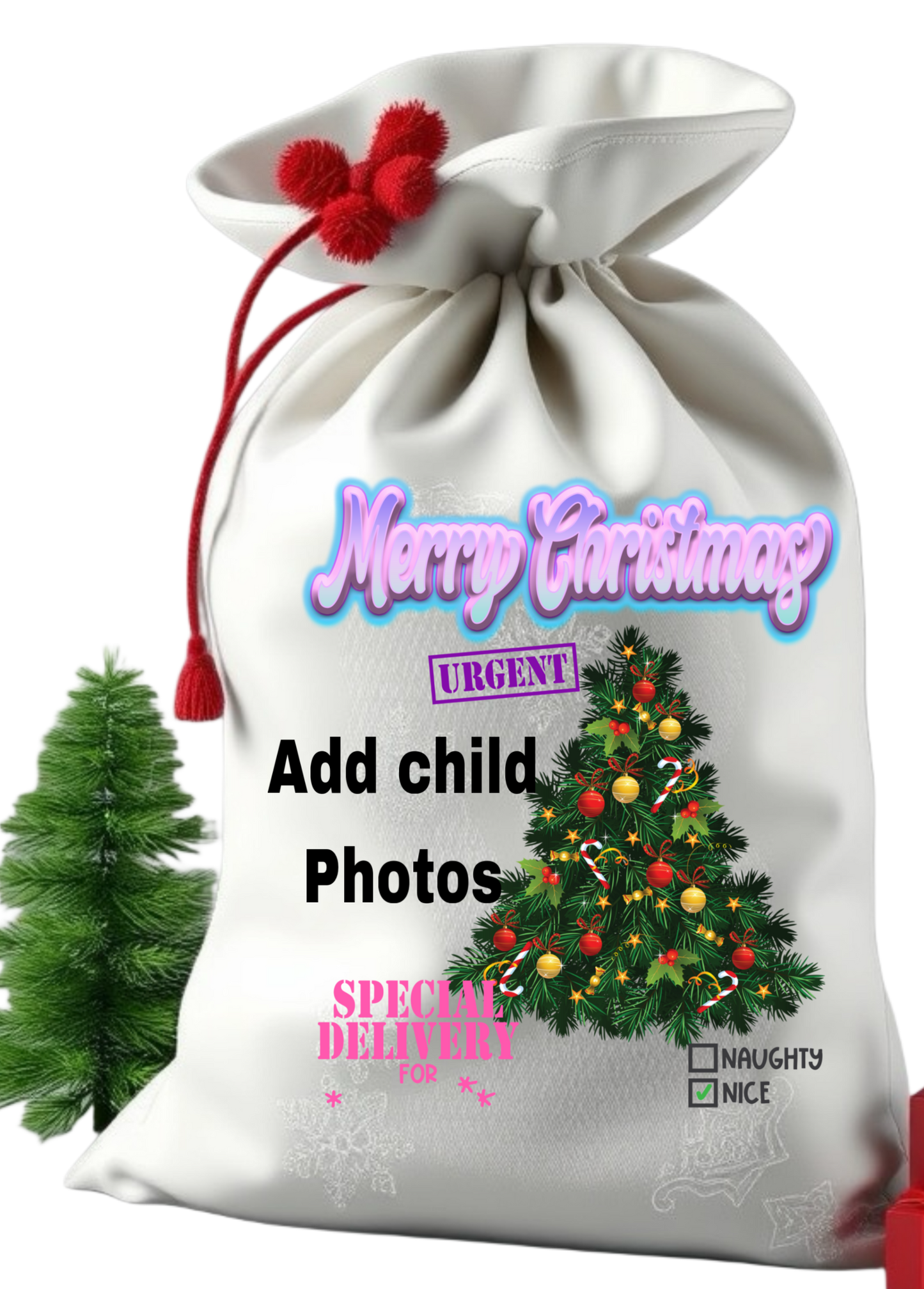 Santa sack get them personalize with child photo and name