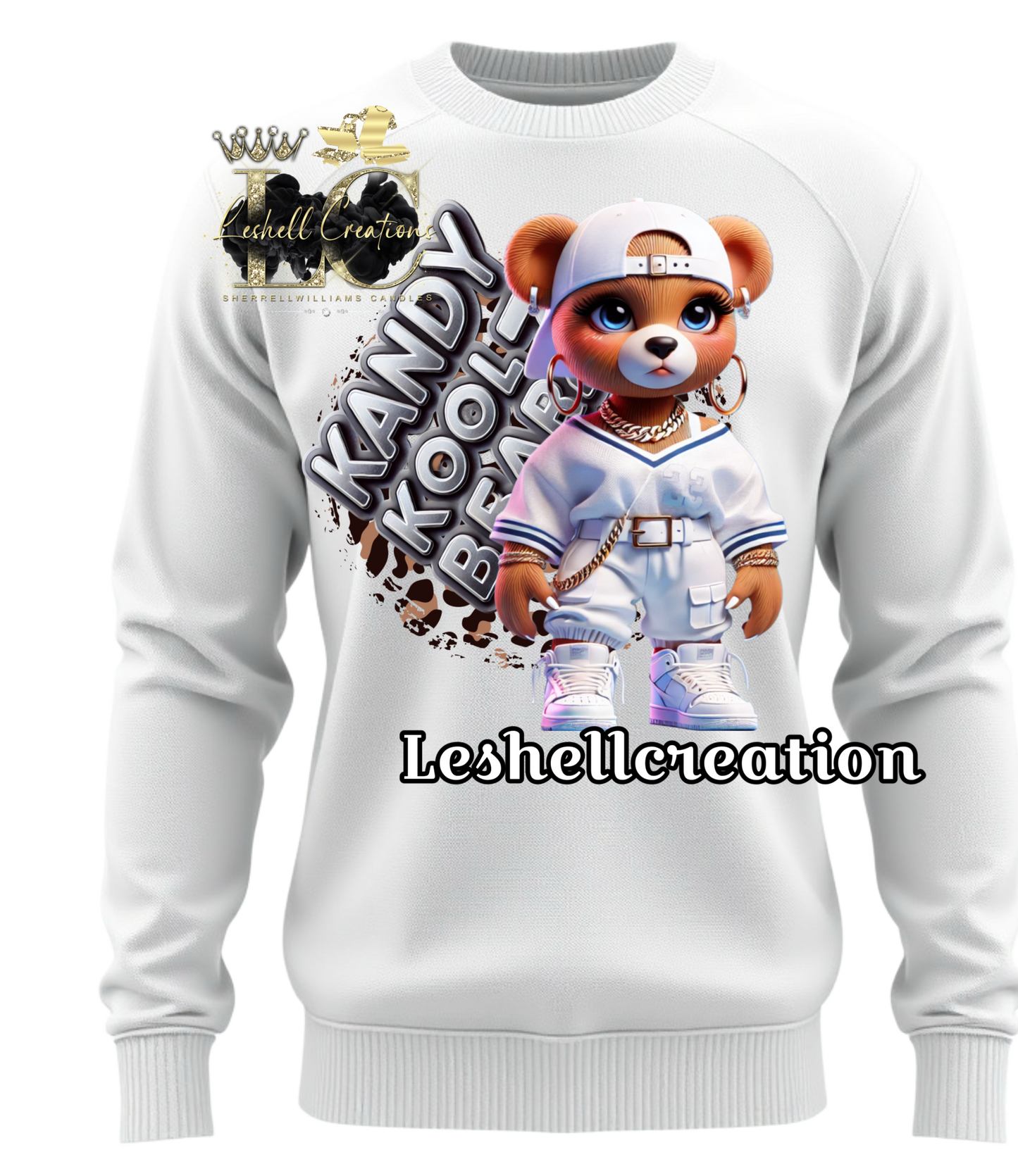 Kandy Koolz Bear in white pullover & shirt