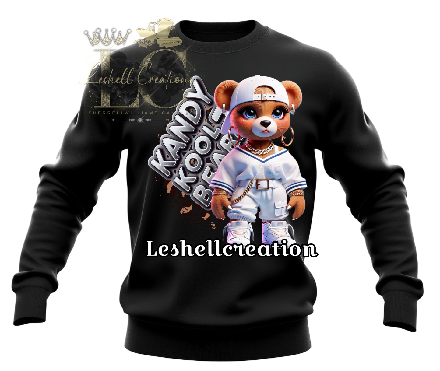 Kandy Koolz Bear in white pullover & shirt