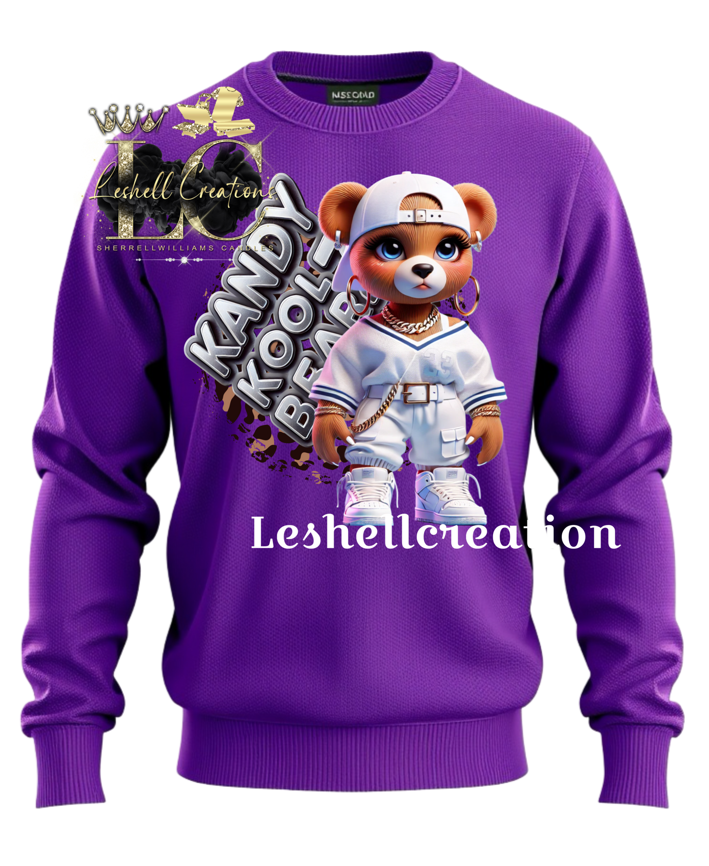 Kandy Koolz Bear in white pullover & shirt