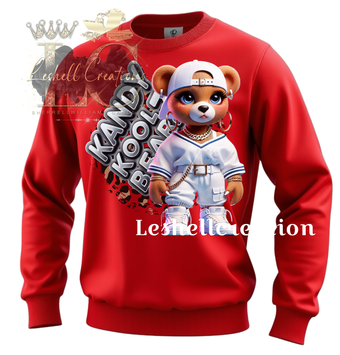 Kandy Koolz Bear in white pullover & shirt