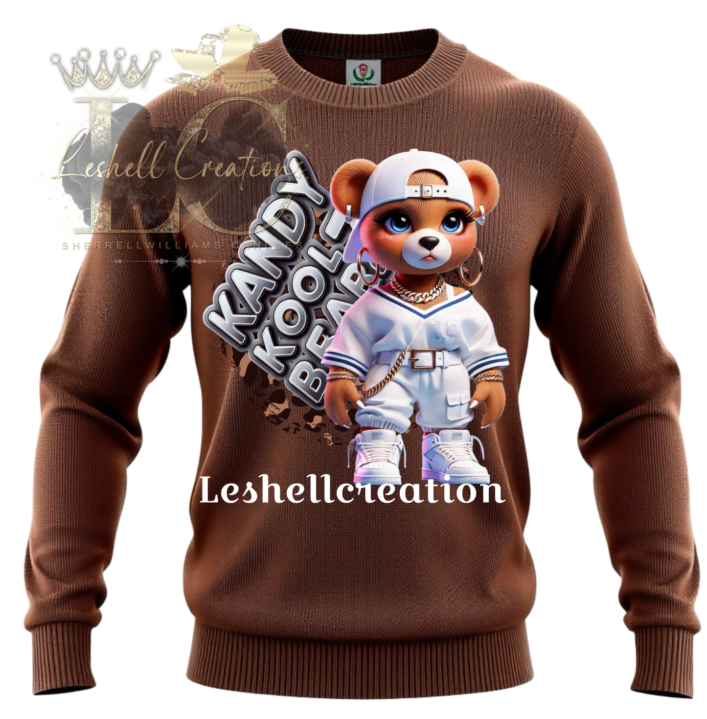 Kandy Koolz Bear in white pullover & shirt